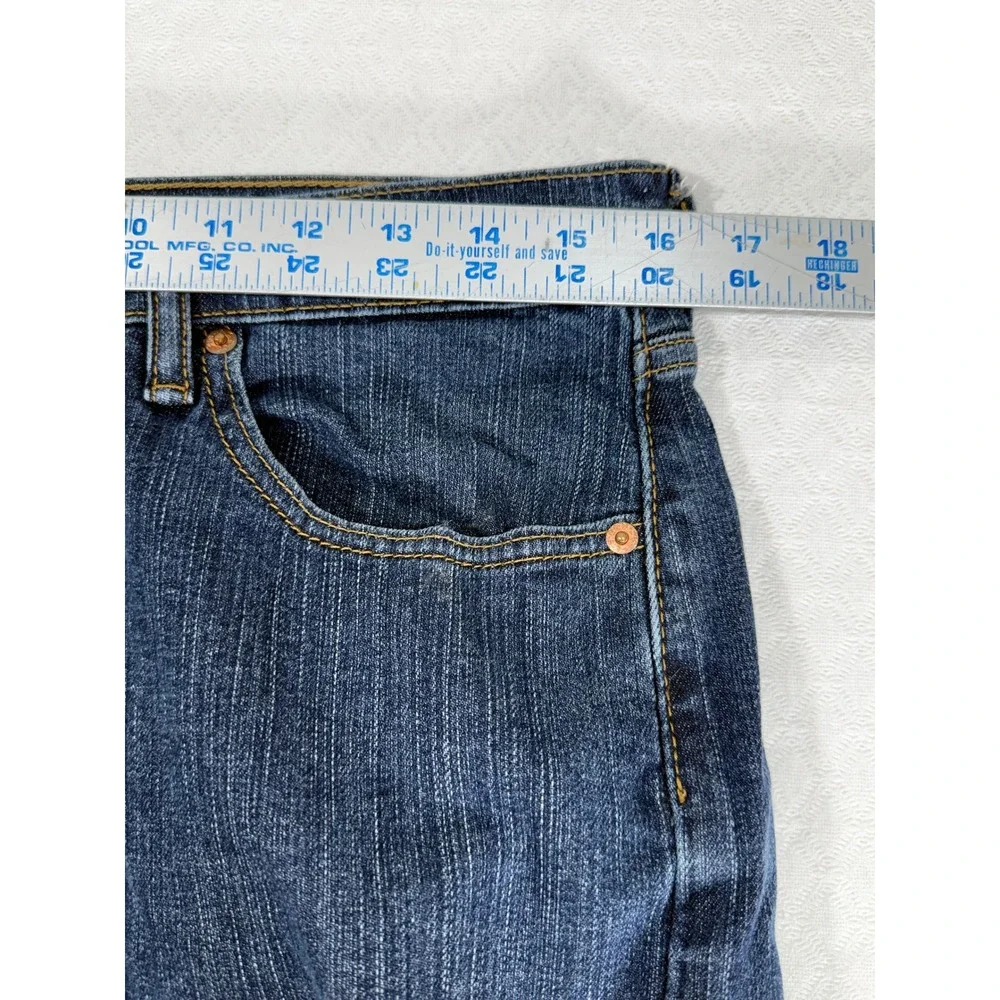 Levi's 505 Straight Jeans Mens Fits 32x31 Dark Wash Blue Stretch EUC
